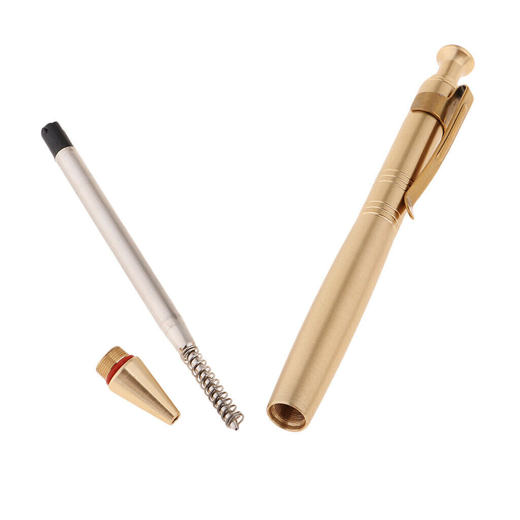 Solid Brass Pocket Rollerball Pen Retro Collectible Ballpoint Signature Pen #2