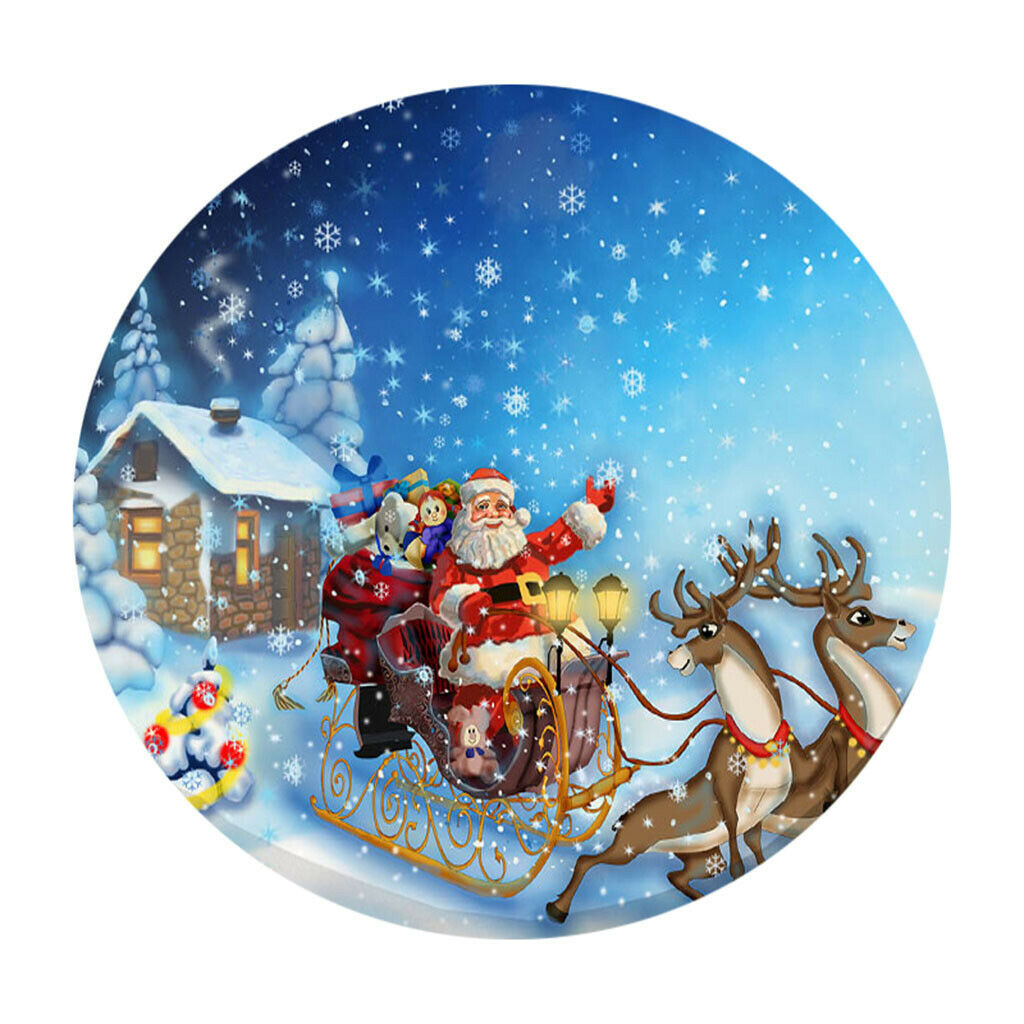 48in Round Table Cover Oil-Proof Waterproof Christmas Table - Xmas Carriage