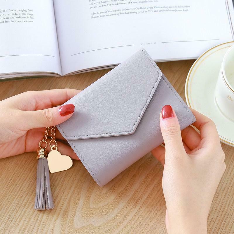 2pcs Casual Leather Wallet Coin Cash Card Holder Handbag Clutch Card Bag