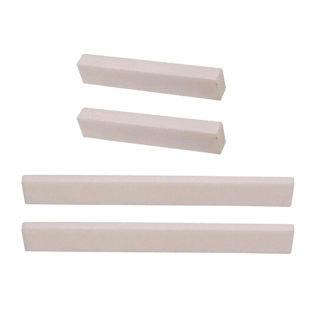 4 Packs DIY White Blank Nut Birdge Saddle for Electric Bass Accessories