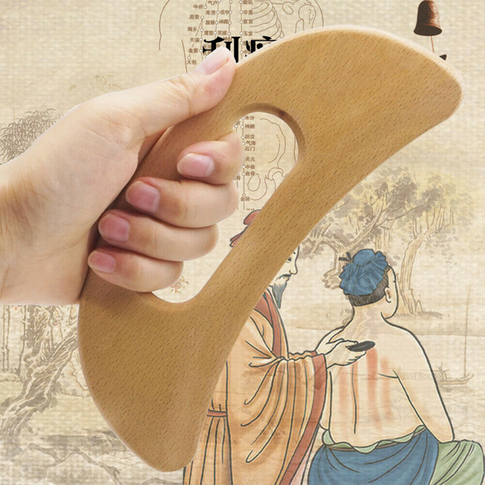 1PC Wooden Scraping Board Lymph Meridian Massage Face Neck Back Massagers Tool
