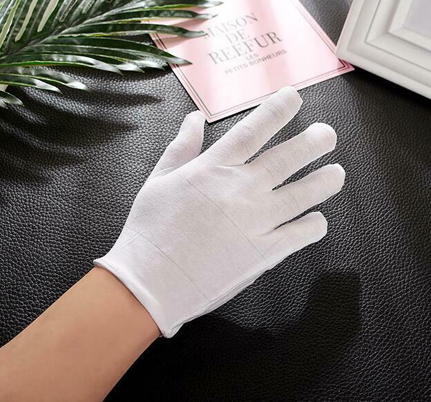 5 Pairs white Cotton Gloves DIY jewelry making Sweat Absorption Gloves