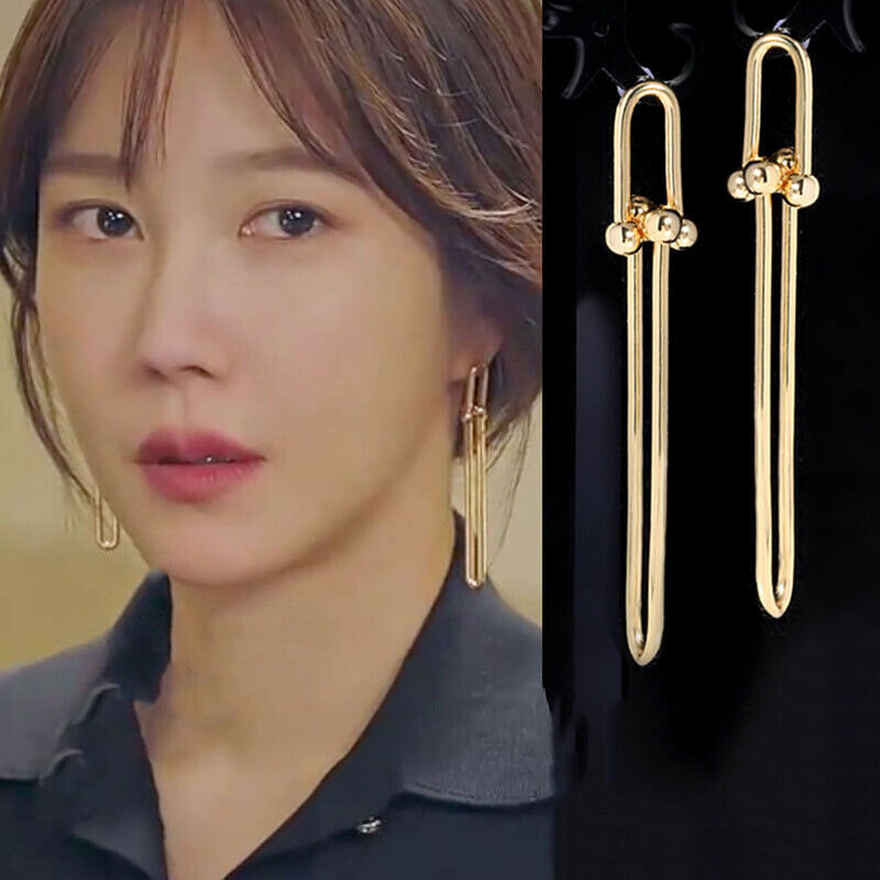 Simple Long Stud Earrings for Women Jewelry Ear Threader Puncture Earrings M FT