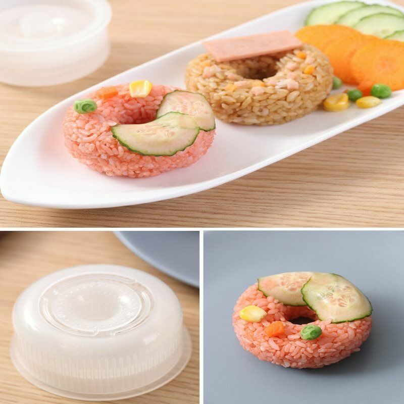 1x Donut Shape Onigiri Shape Plastic Non-Stick Sushi Maker Set DIY Kitche.l8