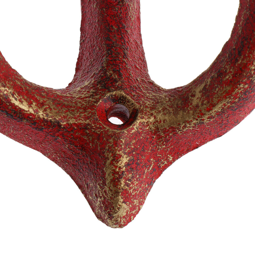 4x Wall Hook Bedroom Heavy Duty Coat Hook Hanger Decoration Red Wall Mounted