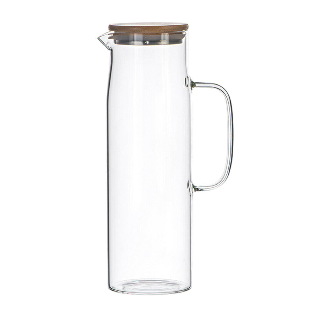 Glass Jug with Dust Cover Large Capacity for Water Iced Tea Coffee 26x8cm A