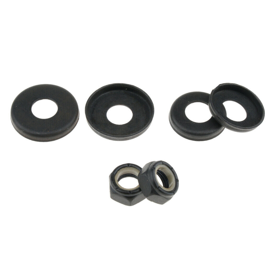5X 4pcs Replacement Longboard / Skateboard Bushings Washers Cup with Nuts Black