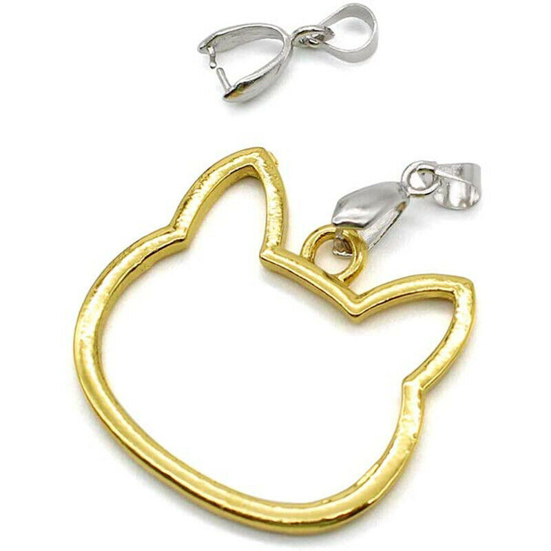 100x Pinch Bail Pinch Pendant Bail Clasp Pendant BailClip Connector Necklace HN