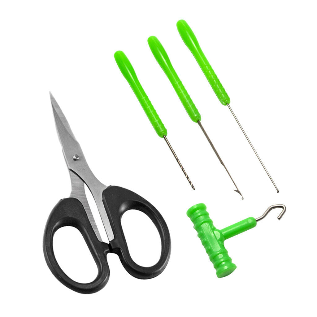 5PCS Fishing Rigging Needles Carp Fishing Lures Rig Tools Set Scissors