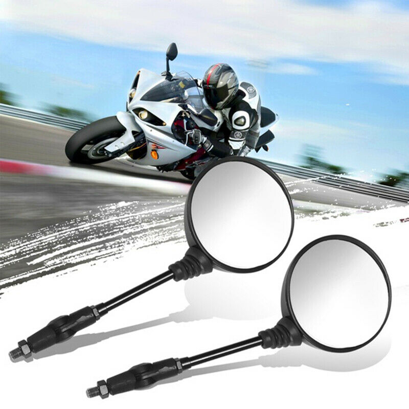 1Pair Universal Folding Motorcycle Side Rearview Mirror 10mm For KawasakiJADD