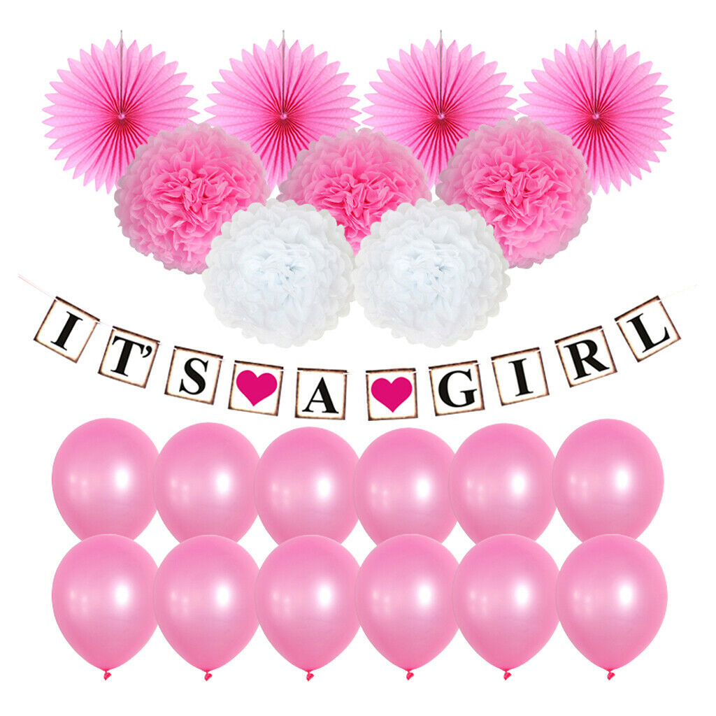 It's A Girl Gender Reveal Suit Baby Shower Birthday Party Backgroud Decor