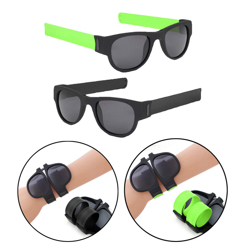 2x Fashion Folding Sunglasses UV-Protect Sun Glasses Adults Bracelet Trendy