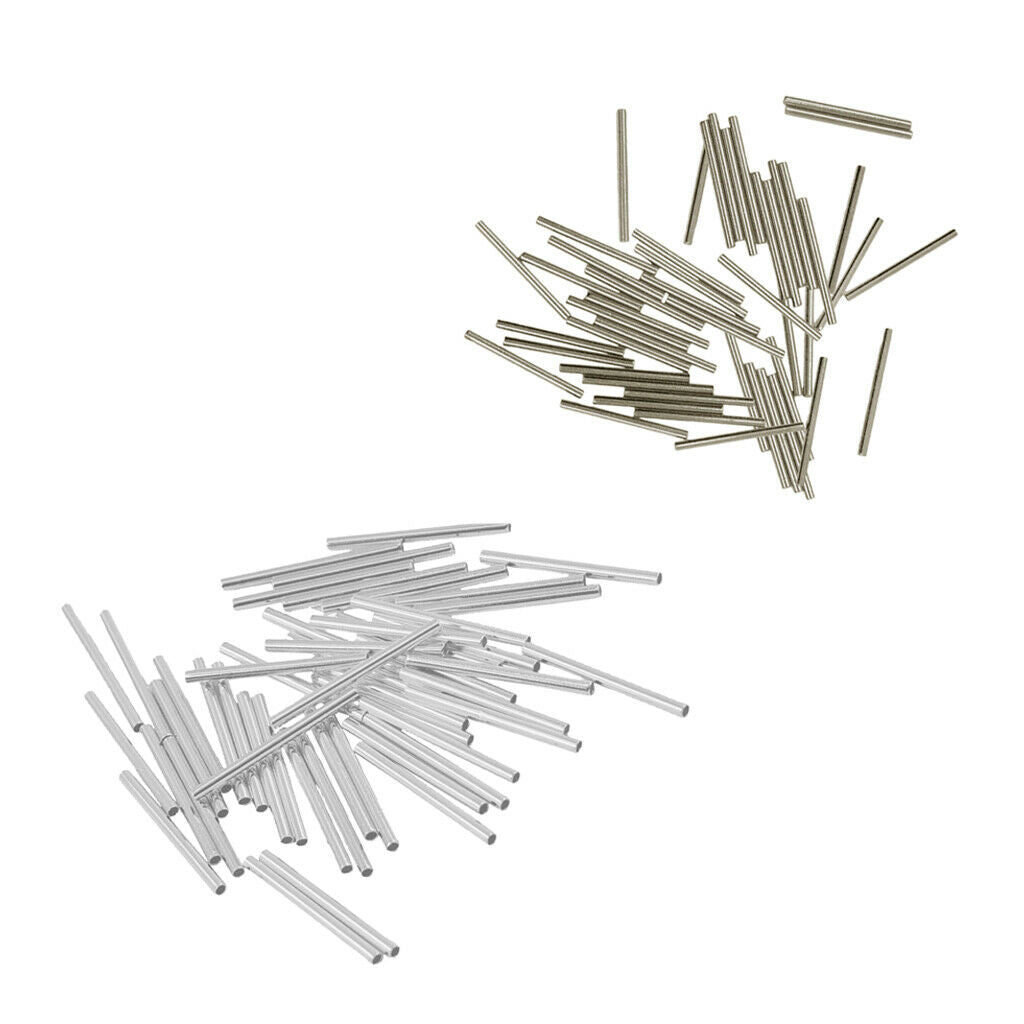 100pcs Smooth Straight Tube Spacer Loose Bead For Bracelet Jewelry Making
