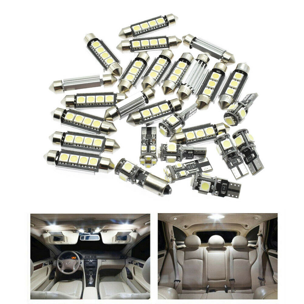 27Pcs White Car Interior LED Light Kit For Mercedes Benz E class W211(2002-2008)