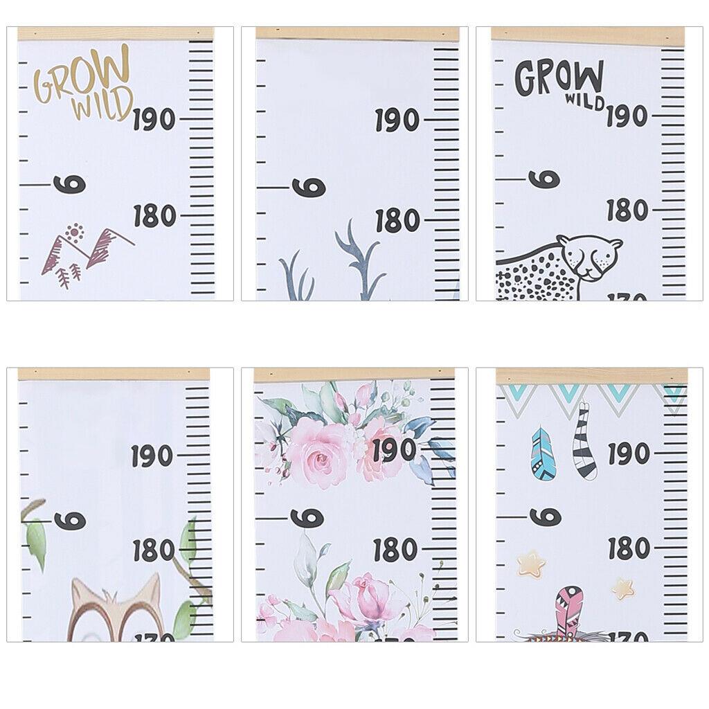 2 Pack Height Wall Ruler Grow Chart Children Kid Hanging Measure Multicolor