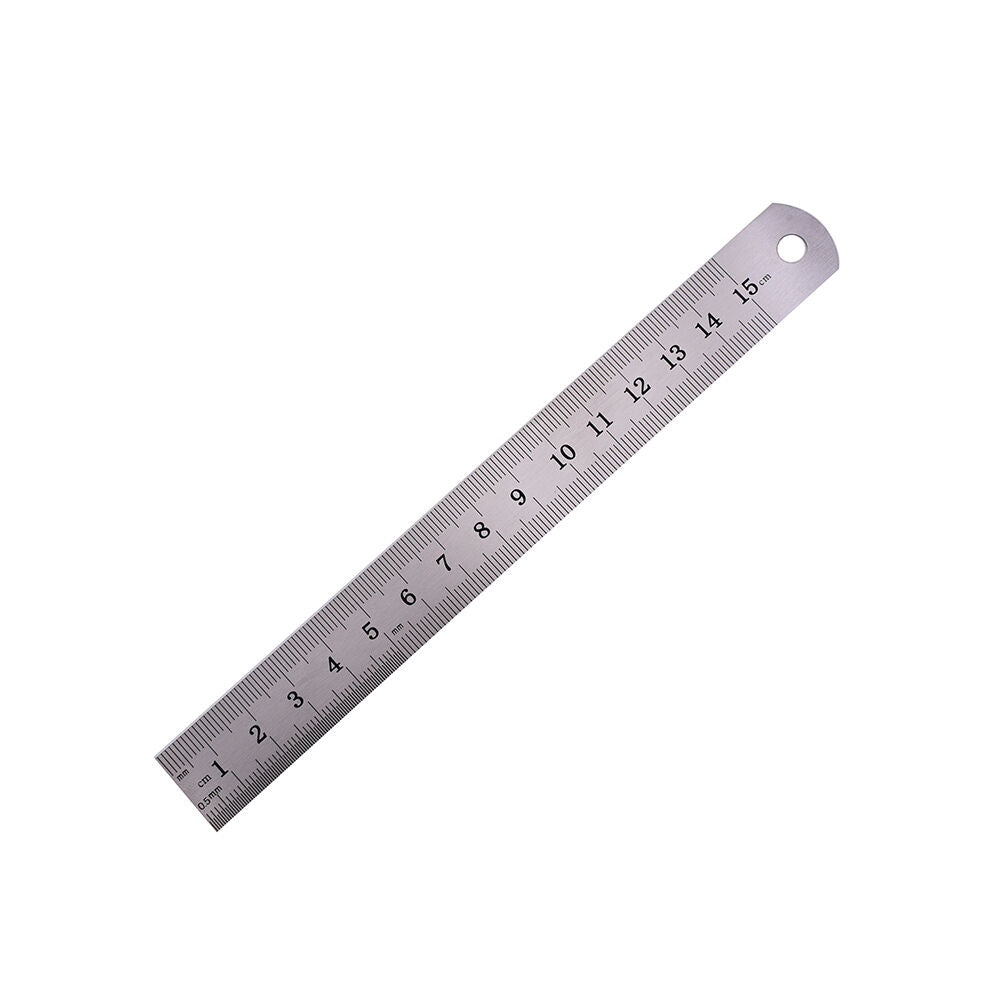 1PC Metric Rule Precision Double Sided Measuring Tool  15cm Metal Ruler DD
