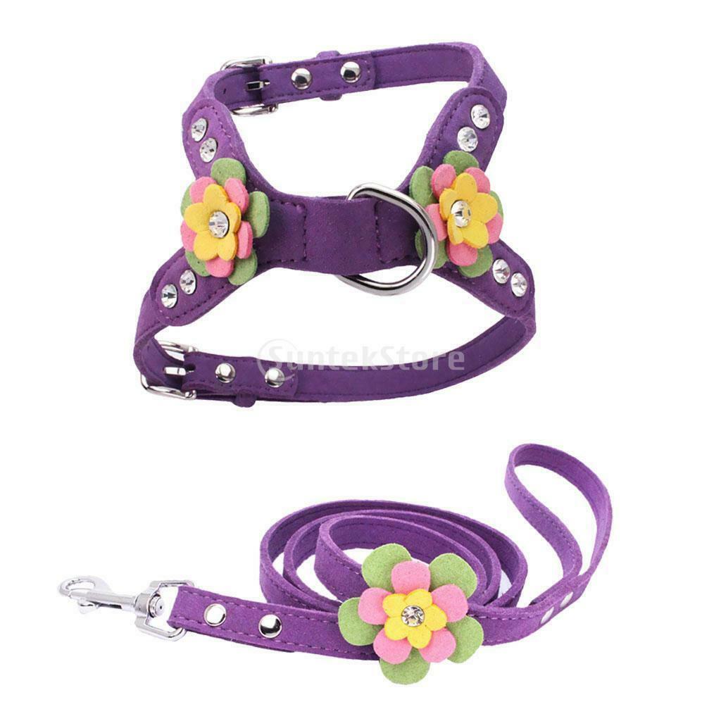 Adjustable Pet Puppy Flower Lead Leash Traction Rope For Dog Black M
