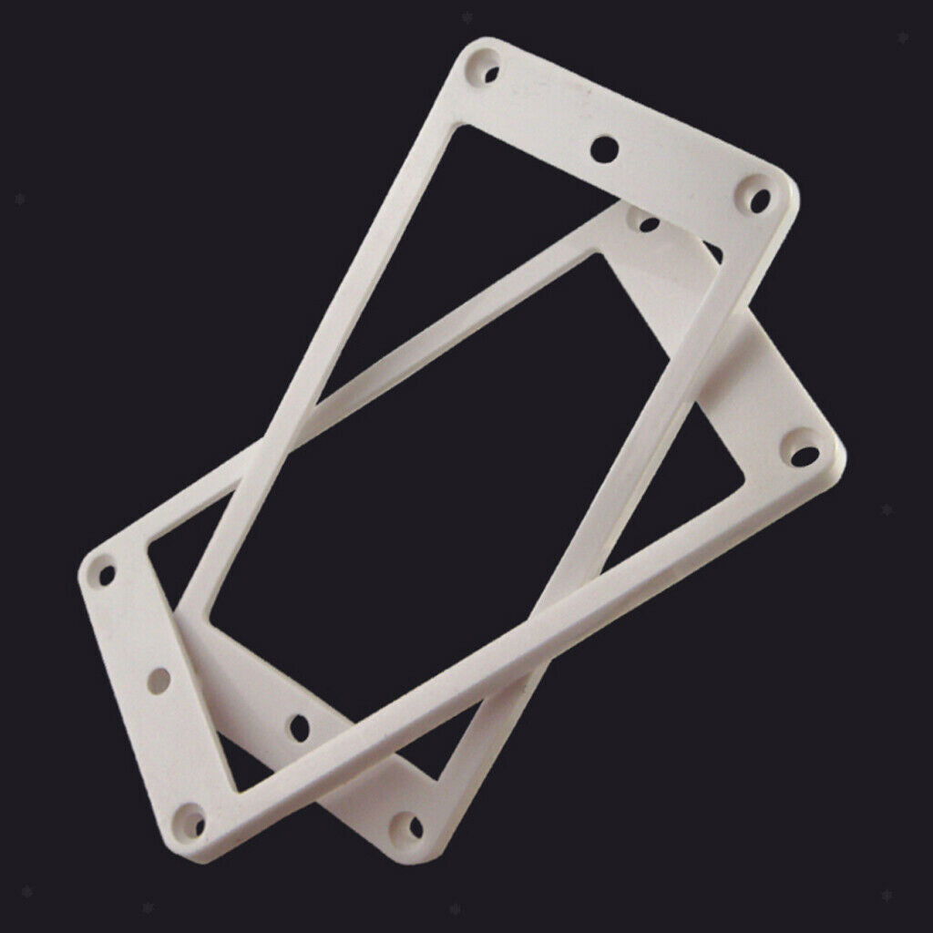 2 Pieces Flat Guitar Replacement Humbucker Frame Cover 92 x 45.8mm White