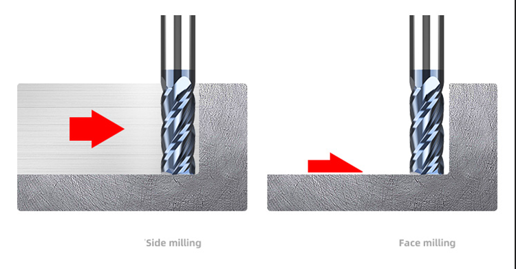 45° 4- Flute Tungsten carbide Milling Cutter 4X50X4X10mm CNC Machining End Mill