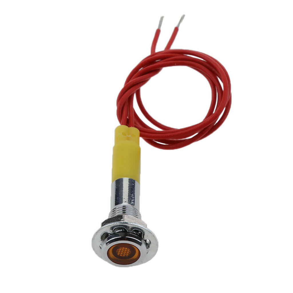 4 Pieces Car Truck Boat 12V 6mm LED Indicator Singal Light Bulbs with Wrie
