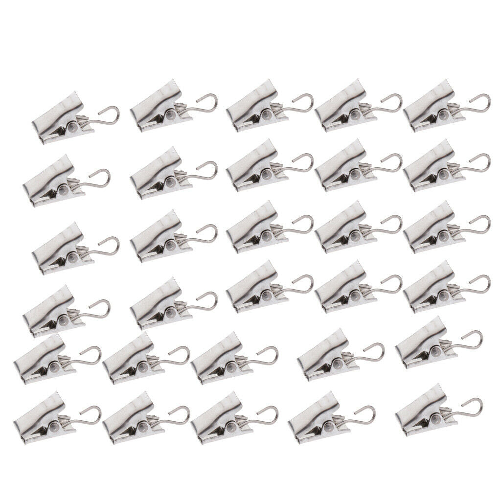 30Pcs Heavy Duty Curtain Clips with Hook Spring Clamps Hanger Clips Carrier