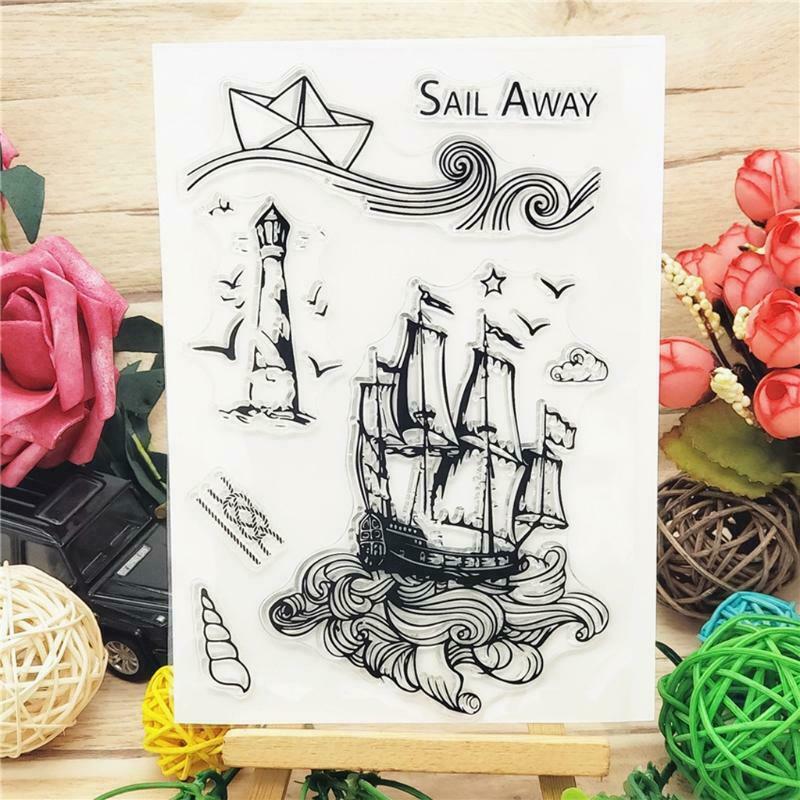 Pirate Ship Silicone Clear Seal Stamp DIY Scrapbooking Embossing Photo Album