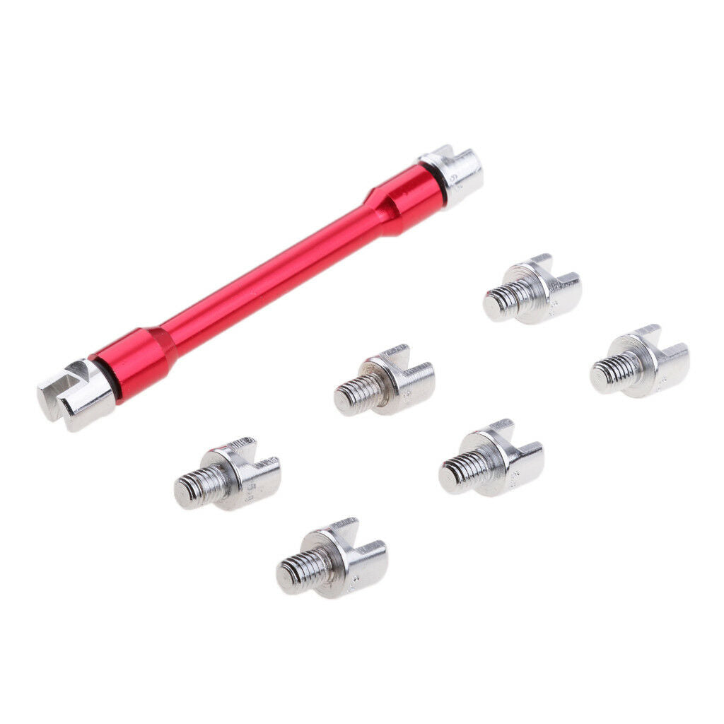 Motorcycle Motorbike Wheel Spoke Wrench Handle Tool Set 5.4-6.8mm (Red)
