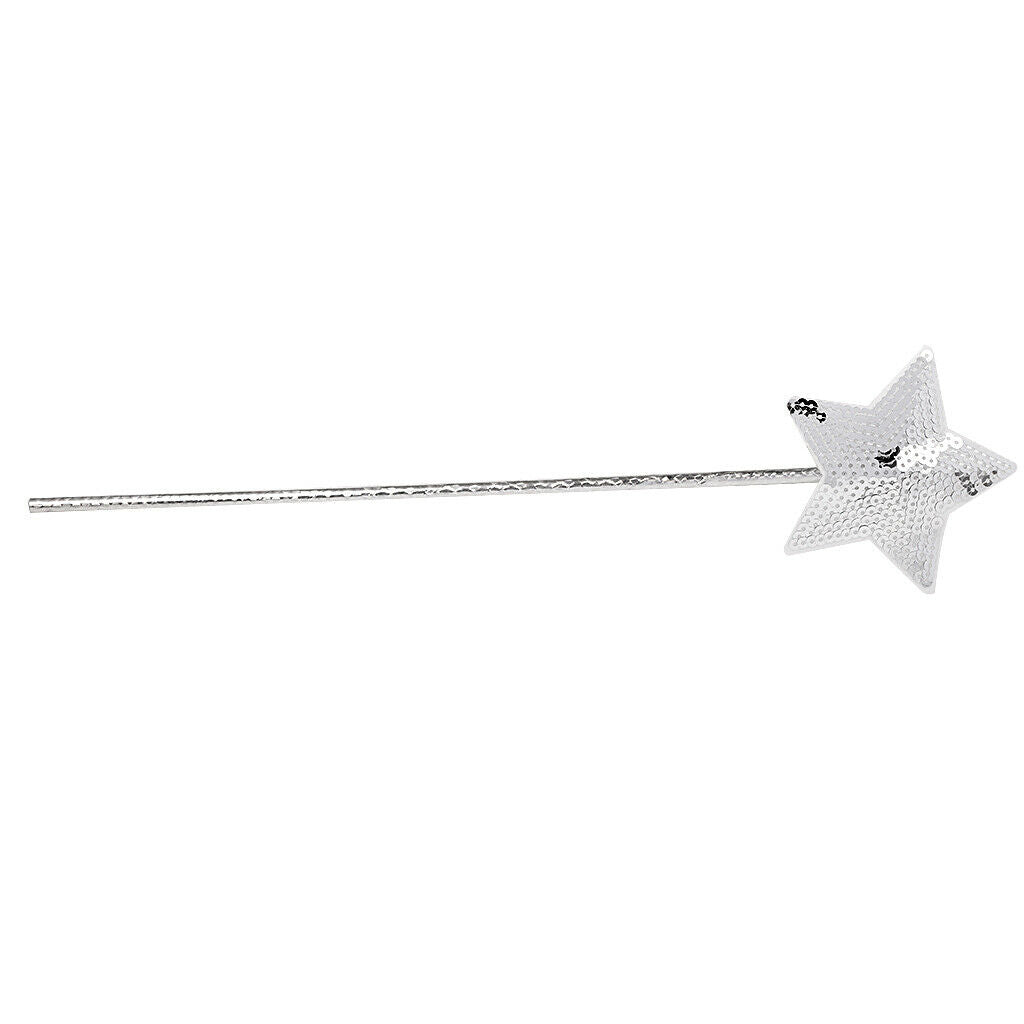 Plastic Sequin Star Shape Fairy Wand Princess Magic Stick Girls Party Prop