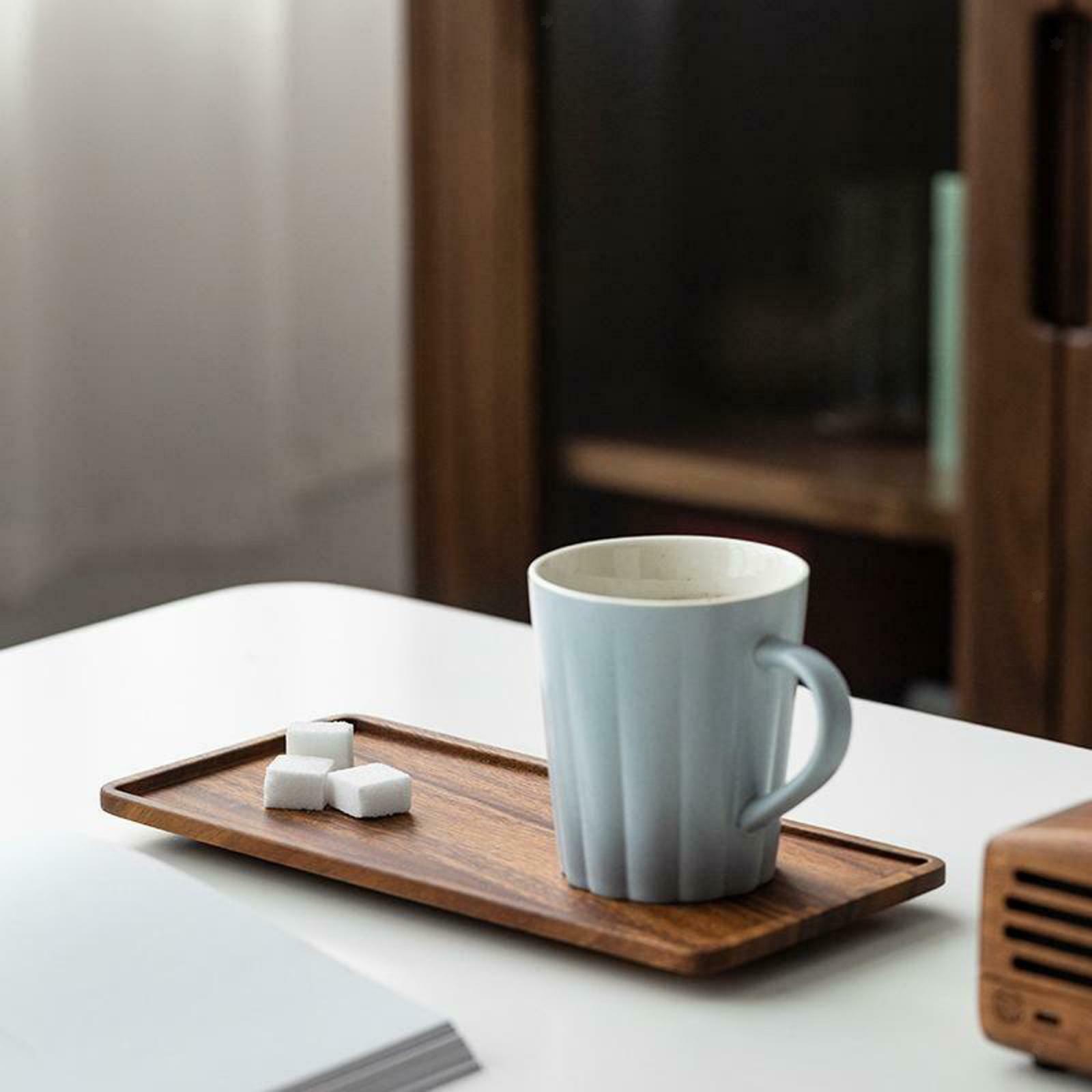 2X Wooden Large Serving Tray Rectangular Coffee Dinner Food Trays 30x12x1.2cm
