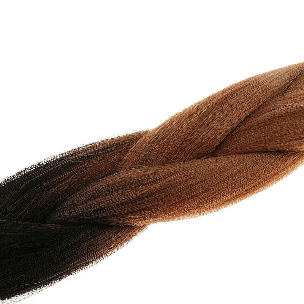 24" Ombre Kanekalon Jumbo Braiding Hair Extensions Black+Coffee+Blonde
