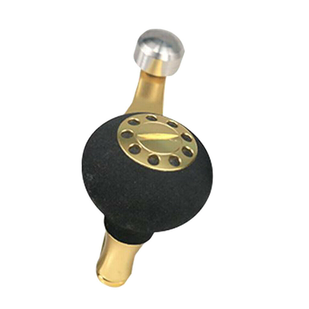 Metal Single Power Baitcasting Fishing Reel Handle w/EVA Knob Replacement Golden