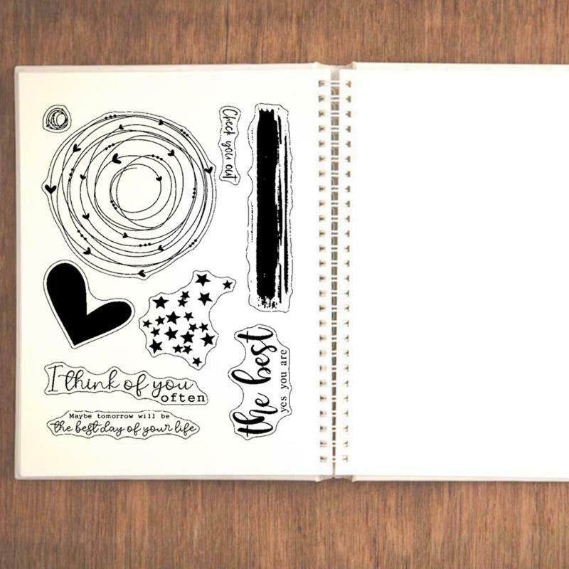 Stars Heart Shape Wishes Lettering Clear Stamps Elegant Card Making Stamps DIY