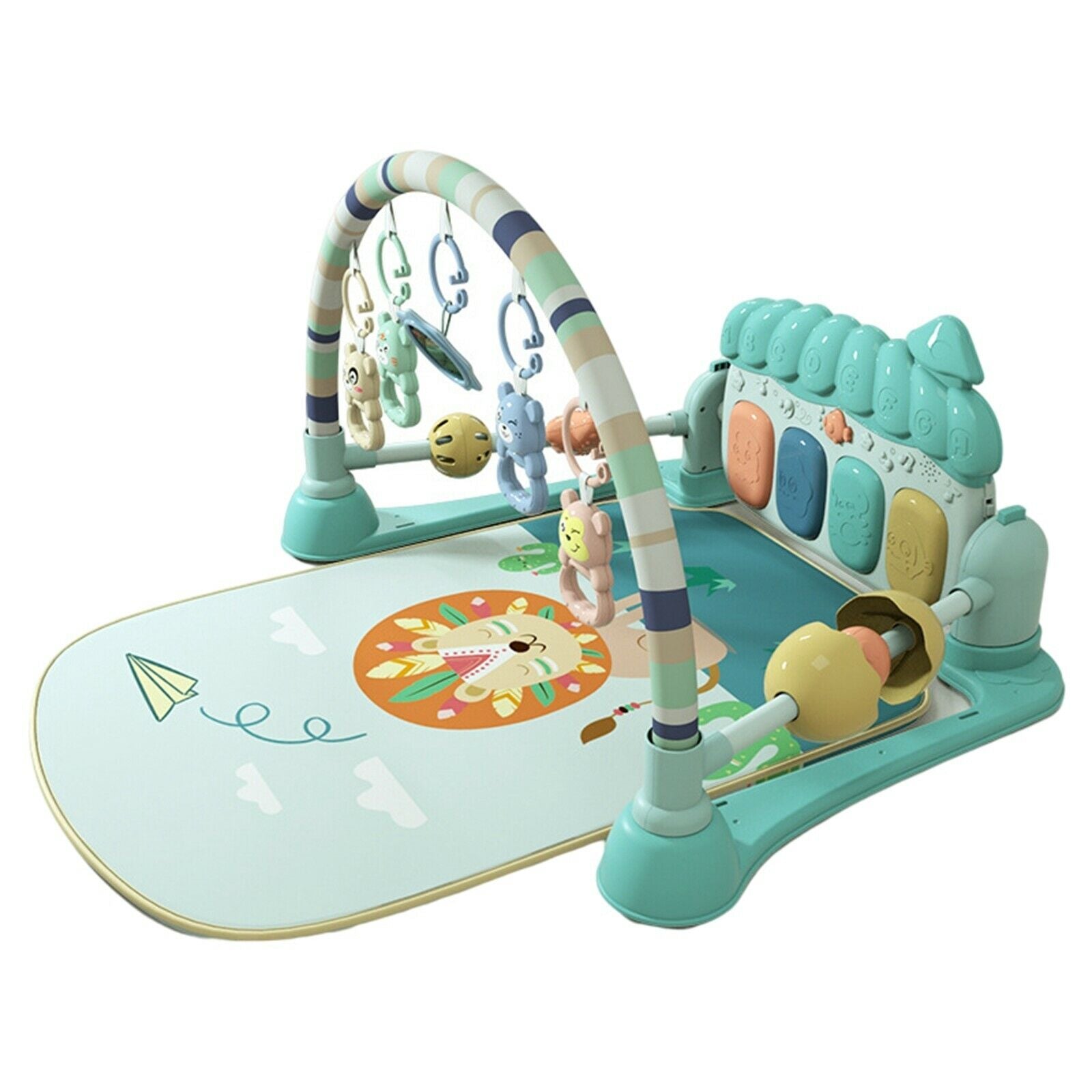 3 In 1 Baby Gym Play Mat with Piano Crawling Activity Center Fitness Carpet