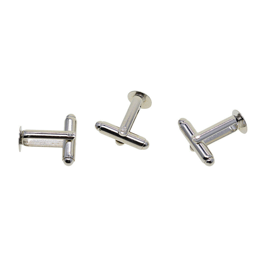 20 Pcs Blank Round Cuff Link Settings Bases Pads Setting Cuff Links Findings