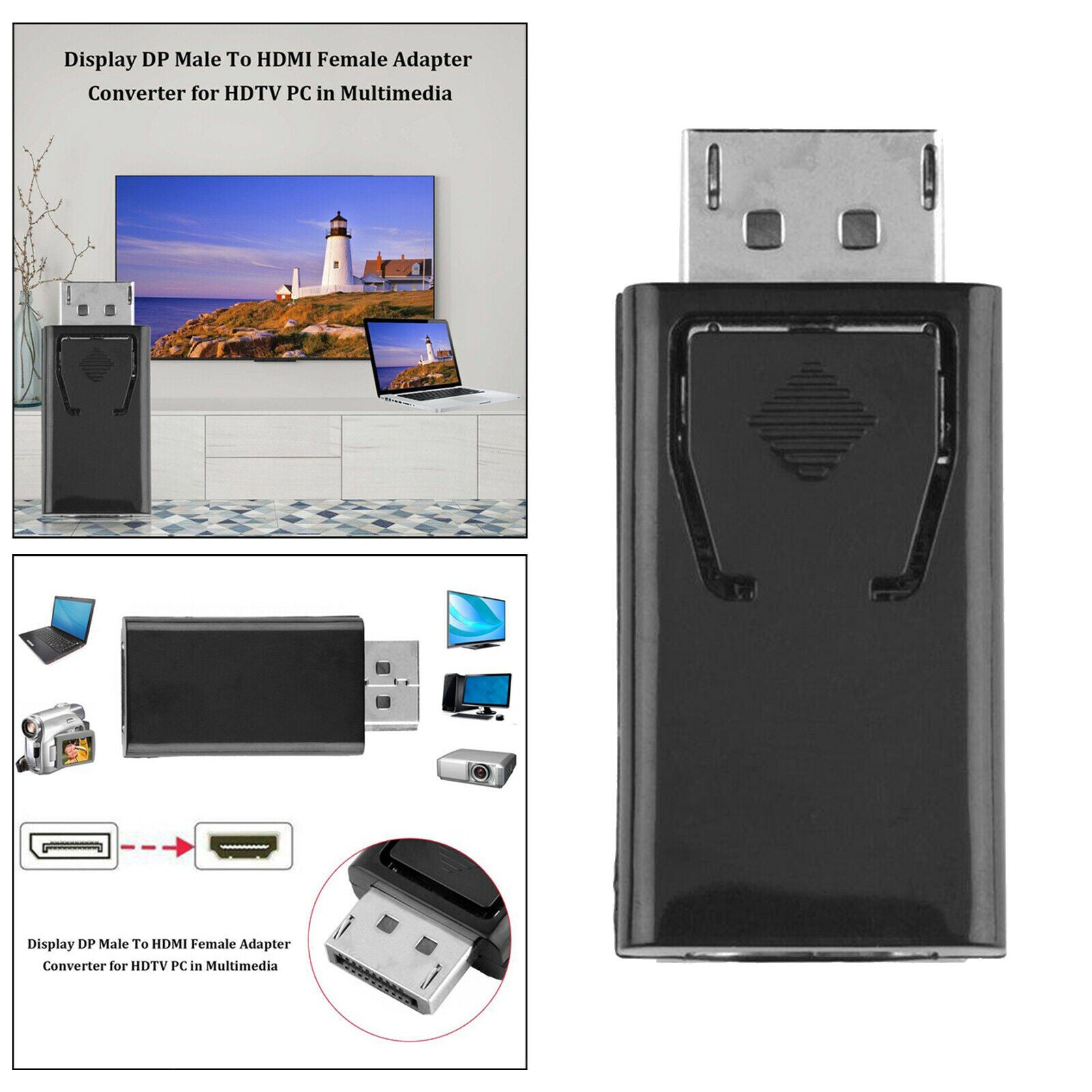 New Display Port Male to HDMI Female DisplayPort DP to HDMI Adapter