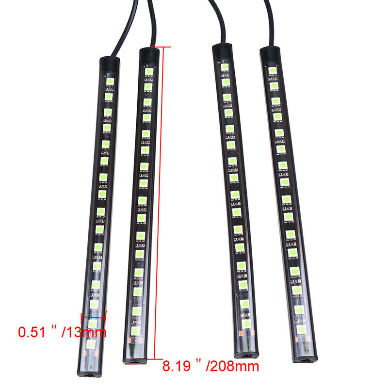 4 RGB-LED Glow Car Interior Lamp Under Dash Footwell Seats Inside Lighting