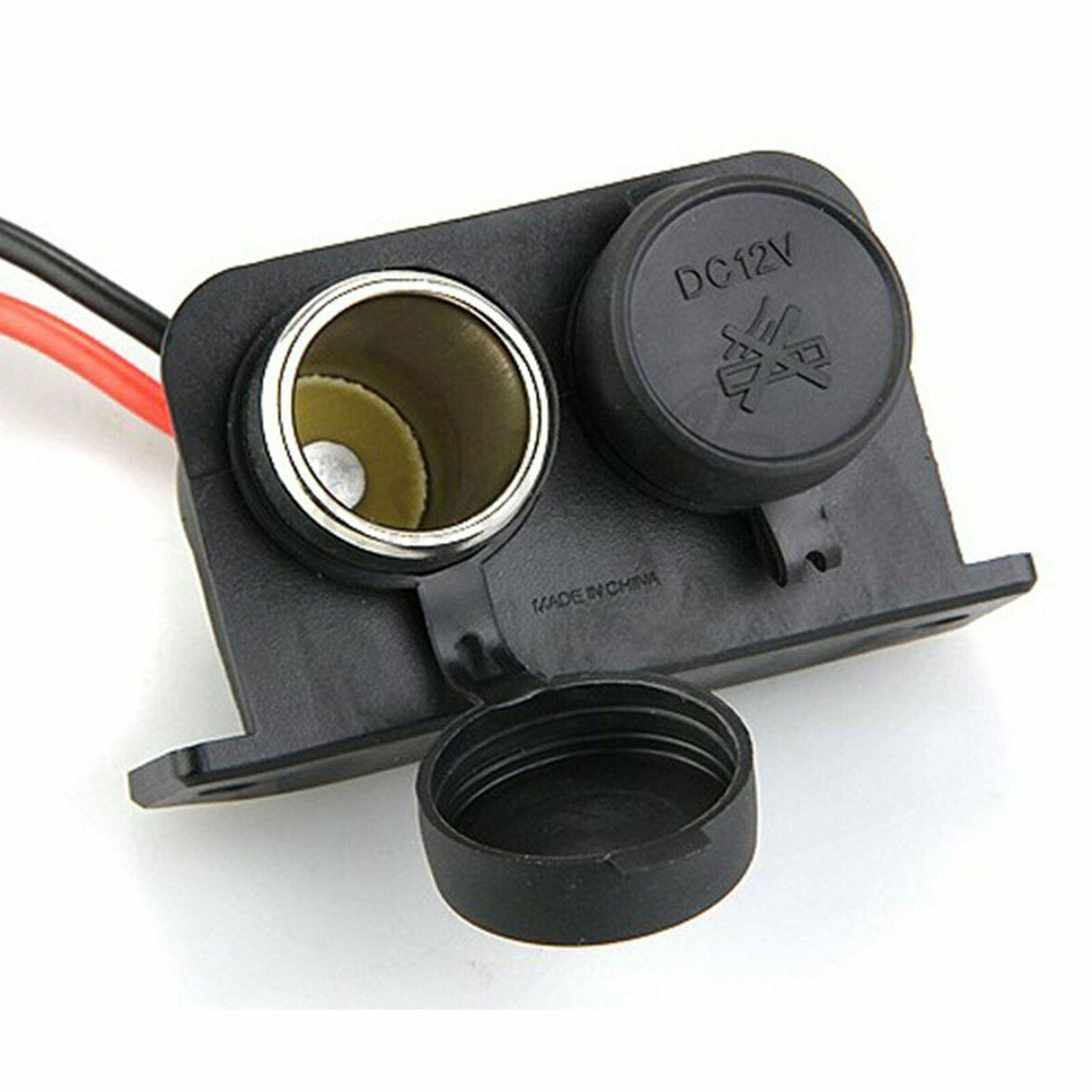 12V 2 Port Dual Female Socket Car Motorbike Cigarette Lighter Adaptor Waterproof
