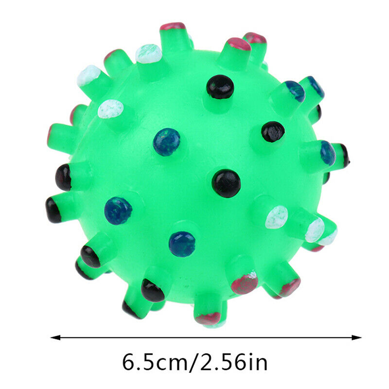 1×Pet Puppy Dog Cat Soft Chew Bite Sound Colorful Play Training Rubber Ba.l8