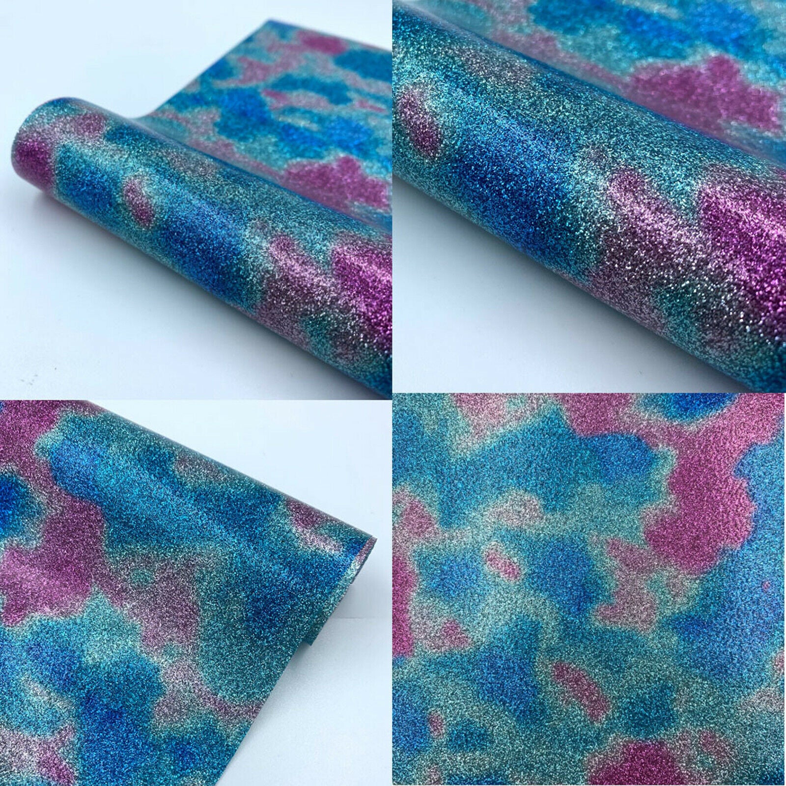 7Pcs Heat Transfer Vinyl Iron On HTV Sheet Film Glitter Cameo Garment Design