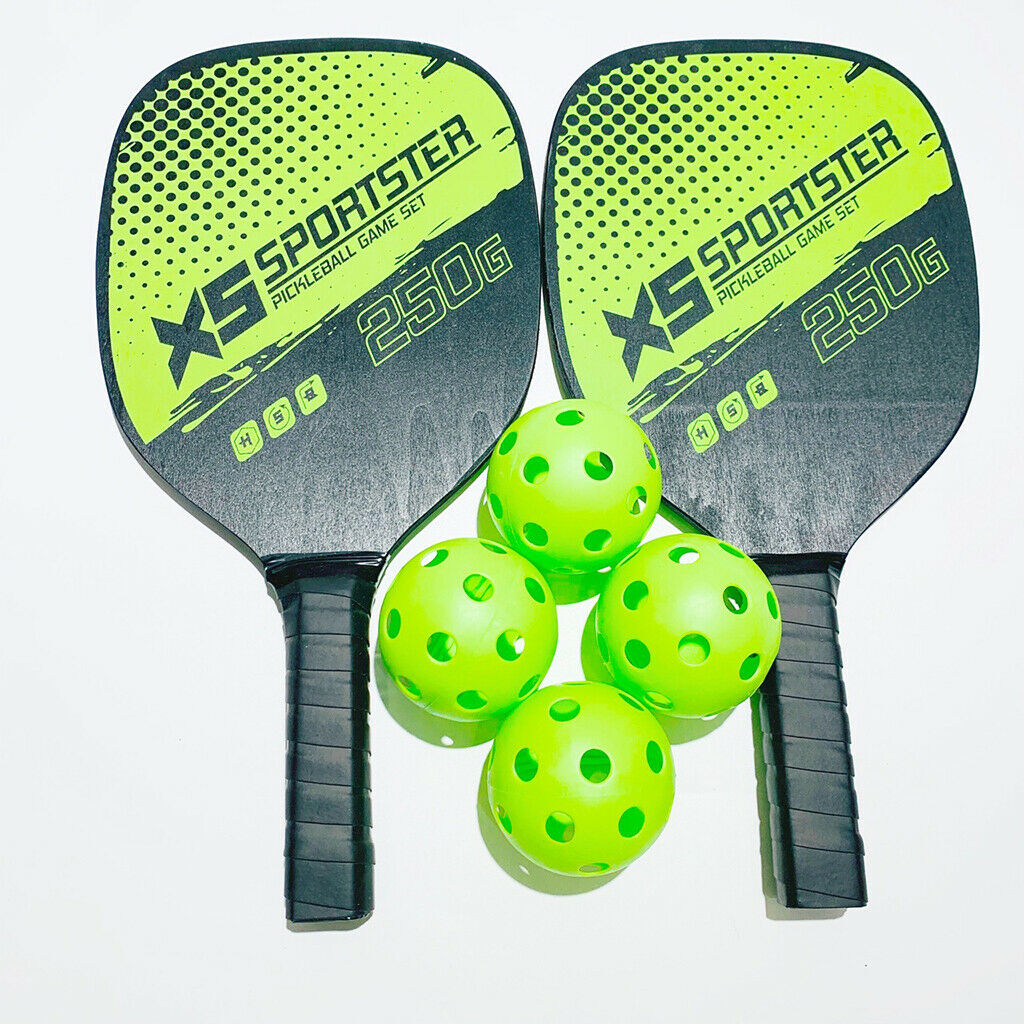 Pickleball Paddle Set Includes 2 Pickleball Rackets 4 Balls and Carry Bag