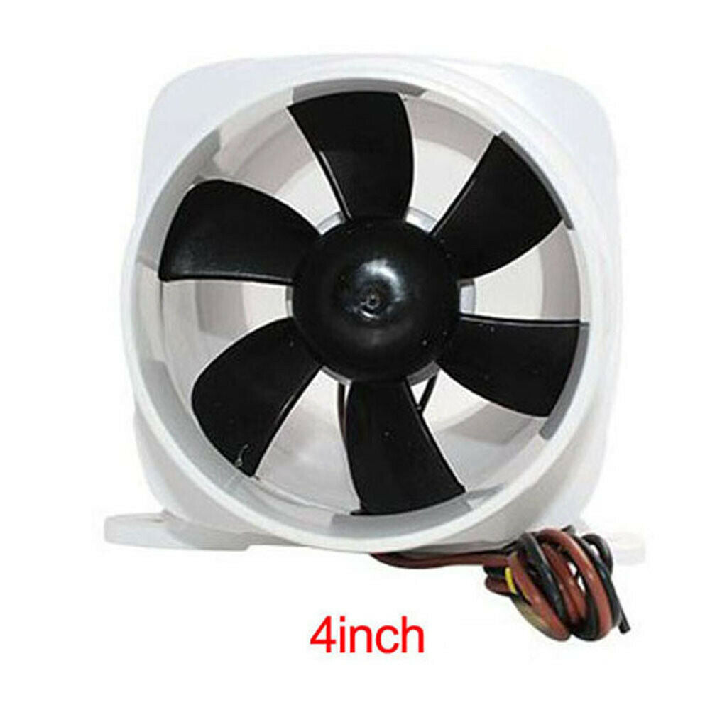 Inline Electric Bilge Air Fan For Marine Boats 4 Inch 270 CFM 12V (white)
