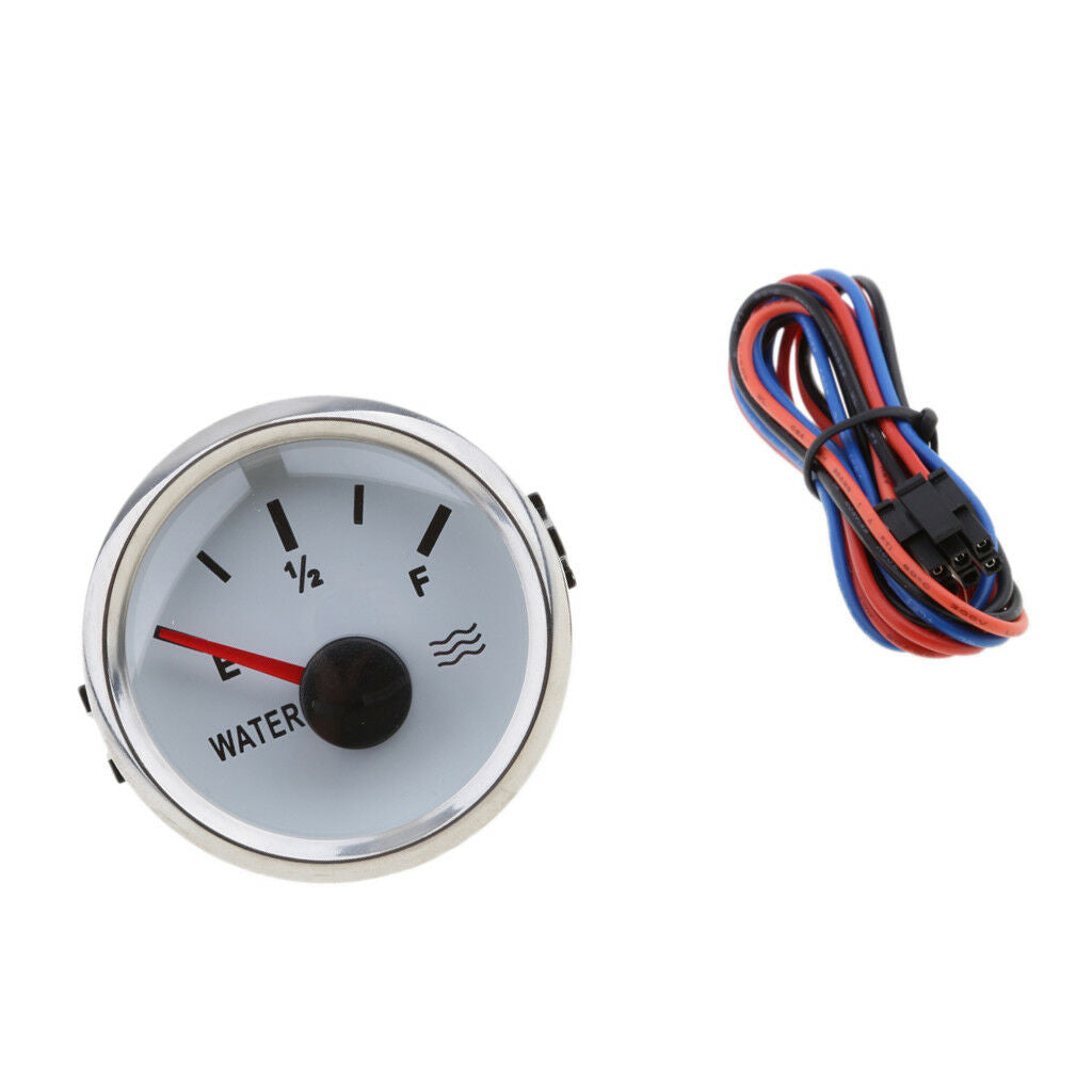 Marine Boat Level Water Level Gauge Indicator 2'' 52mm 9~32VDC White