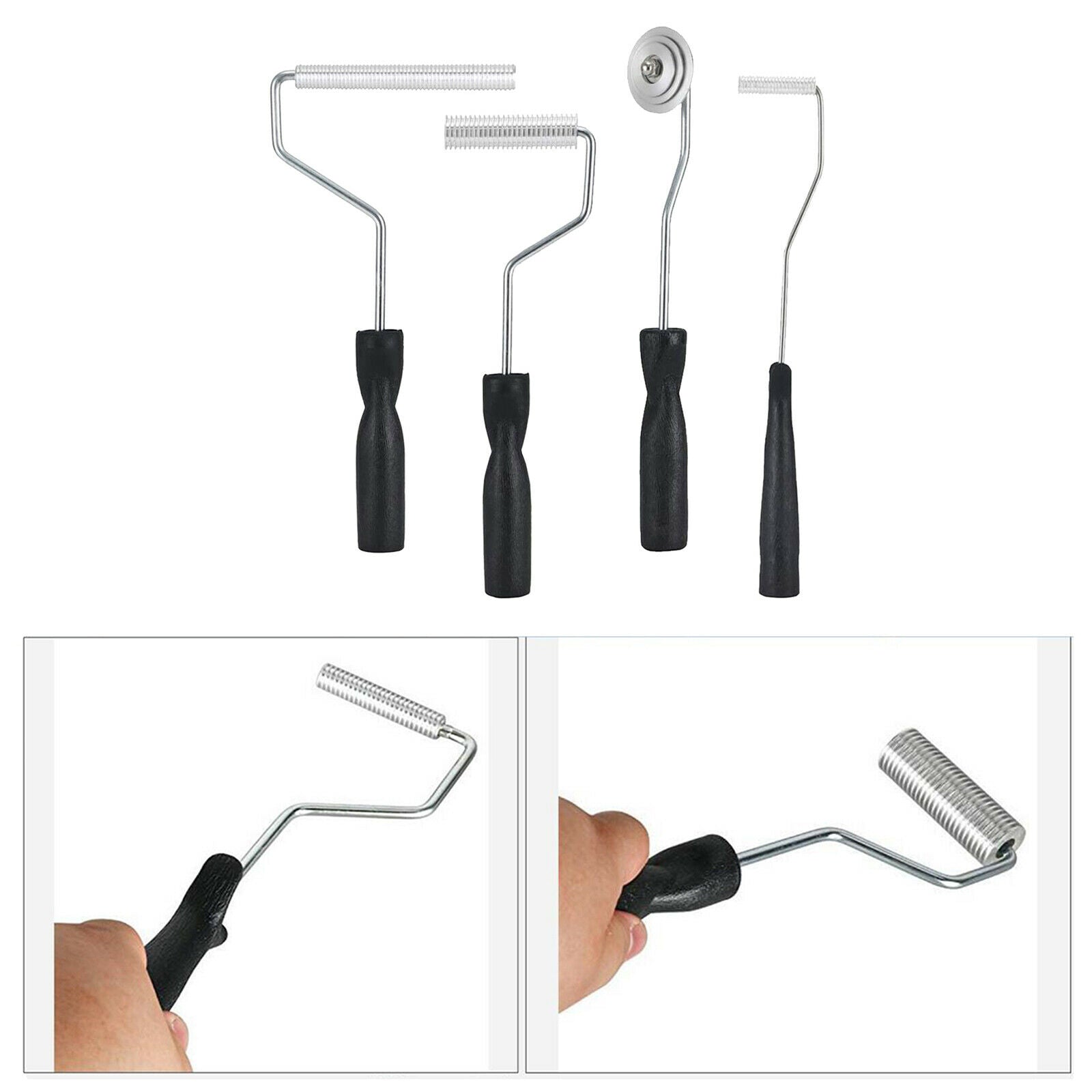 4x Black Laminating Paint Roller Kit for Mold Fiberglass Bathtub Boat Repair