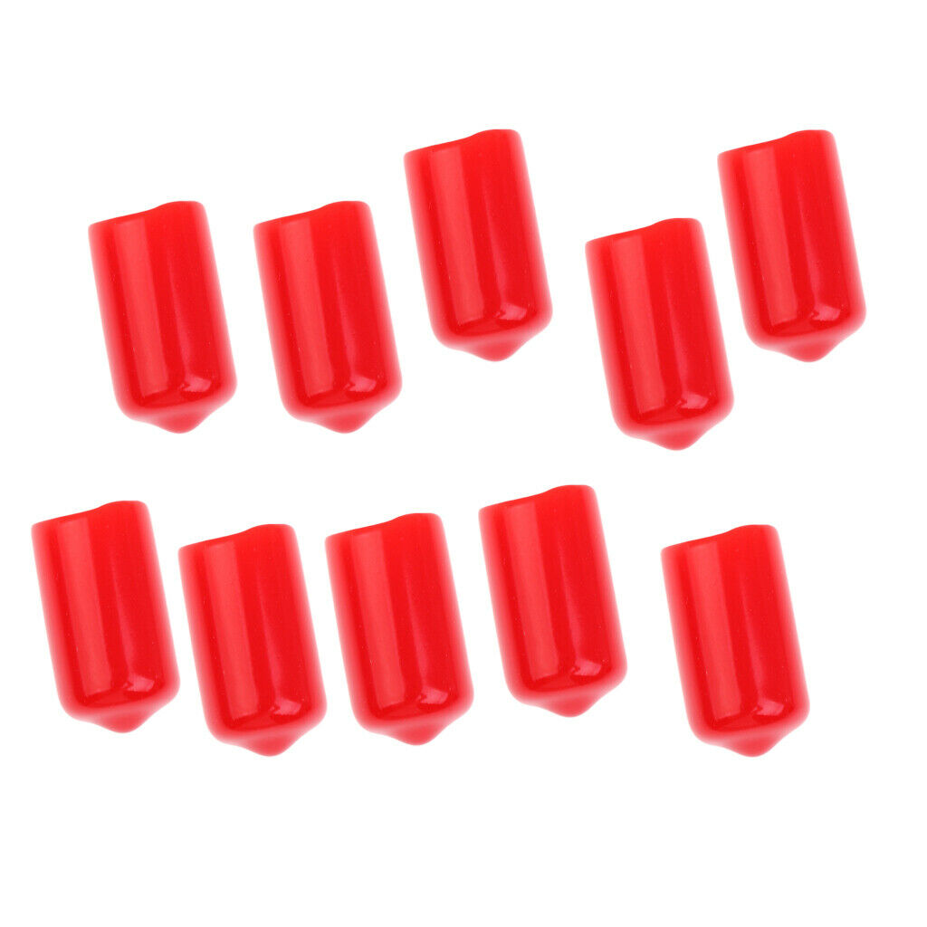 Pack of 10 protective rubber covers for Snooker Cue Stick Tips Red