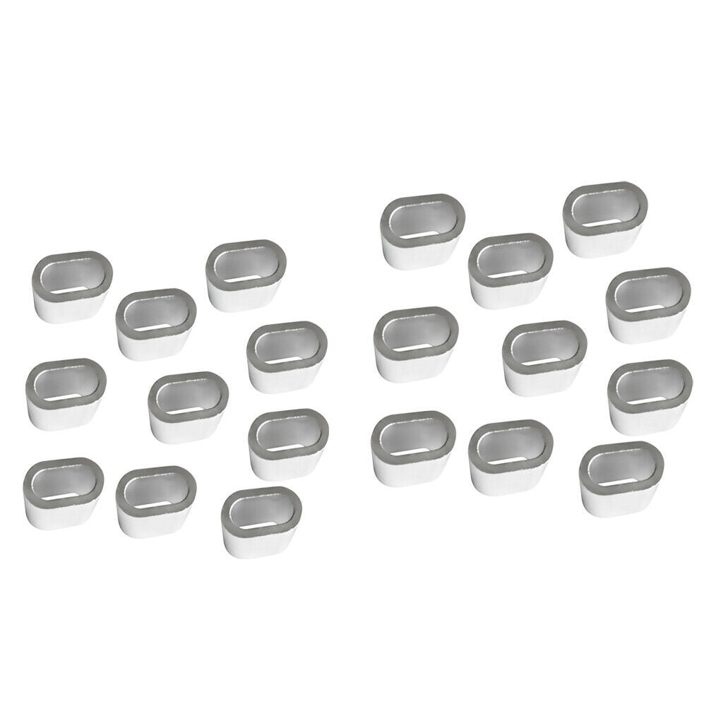 20Pcs Aluminium Steel Wire Rope Cable Ferrules Crimping Loop Sleeves 6/8mm