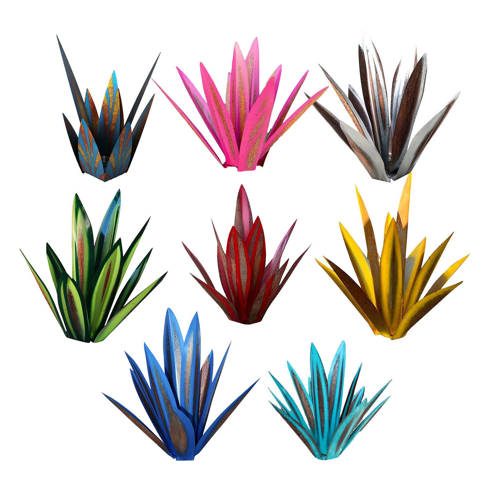 Decorative Agave Plant Hand Painted Garden Art Outdoor Home Decor pink 65cm