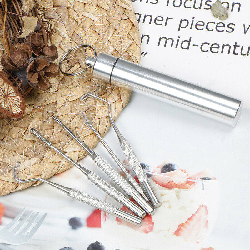 Stainless Steel Toothpick Set Portable Toothpick Holder Outdoor Household.l8