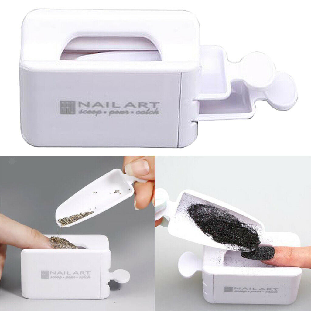 Portable Nail Dipping Powder Recycling Tray Powder Storage Box Case Holder