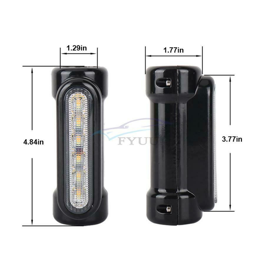 1 Pair Black Driving Light Crash Bar Light Kit For Motorcycle With 1.25'' Bars
