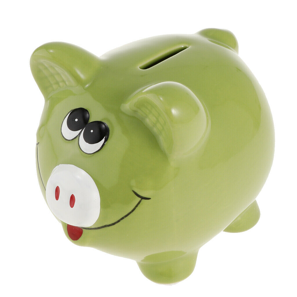 Ceramic piggy bank creative piggy bank classmate birthday gift Green